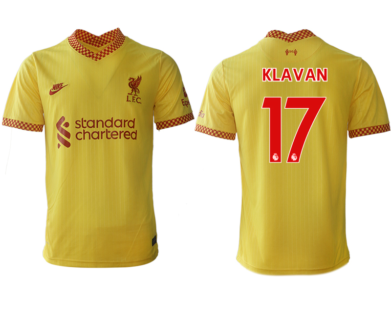 Cheap Men 2021-2022 Club Liverpool Second away aaa version yellow 17 Soccer Jersey